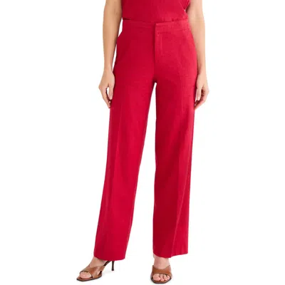 Nic + Zoe Nic+zoe Lenox Linen Blend Pants In Red