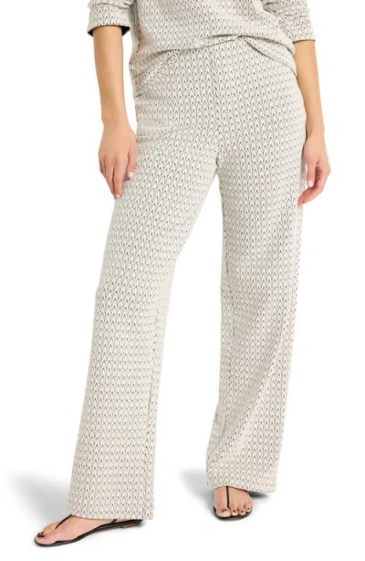 NIC + ZOE NIC+ZOE LENOX SUBTLE SWIRL WIDE LEG COTTON BLEND PANTS