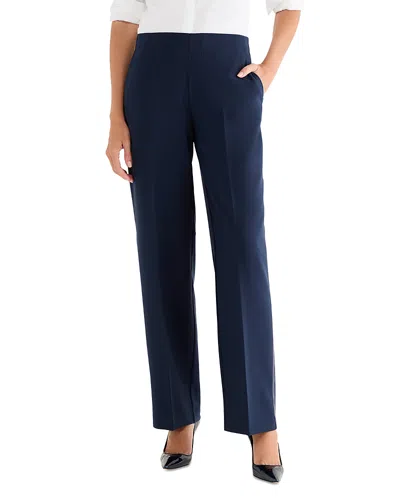 Nic + Zoe Nic+zoe Lenox Wide Leg Accent Stitch Pants In Blue