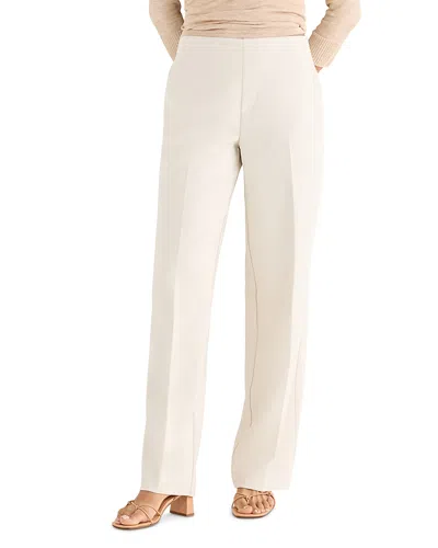 Nic + Zoe Nic+zoe Lenox Wide Leg Accent Stitch Pants In White