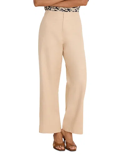 Nic + Zoe Nic+zoe Lenox Wide Leg Linen Stretch Pants In Neutral