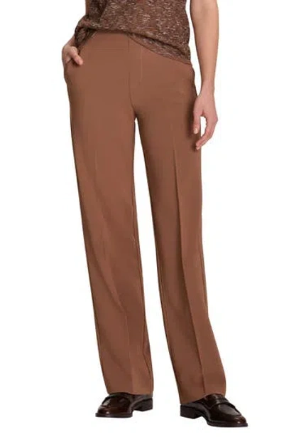 Nic + Zoe Nic+zoe Lenox Wide Leg Stretch Twill Pants In Brown