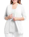 Nic + Zoe Nic+zoe Lightweight Long Linen-blend Cardigan In White