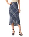 Nic + Zoe Nic+zoe Line It Up Plaid Tulip Hem Midi Skirt In Indigo Multi