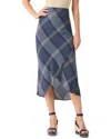 Nic + Zoe Nic+zoe Line It Up Plaid Tulip Hem Midi Skirt In Blue