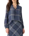 Nic + Zoe Nic+zoe Line It Up Split Neck Top In Multi