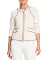 Nic + Zoe Nic+zoe Lined Up Knit Jacket In Classic Cream