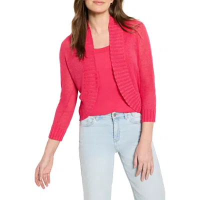 Nic + Zoe Nic+zoe Linen Blend Bolero Cardigan In Pink