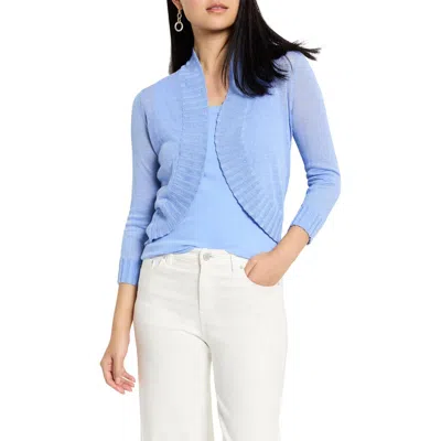 Nic + Zoe Nic+zoe Linen Blend Bolero Cardigan In Blue