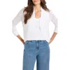 Nic + Zoe Nic+zoe Linen Blend Bolero Cardigan In Paper White