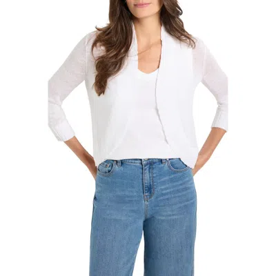 Nic + Zoe Nic+zoe Linen Blend Bolero Cardigan In Paper White