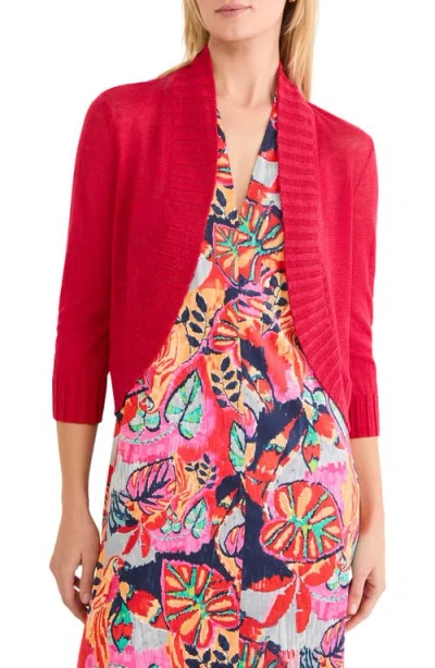 Nic + Zoe Nic+zoe Linen Blend Bolero Cardigan In Red