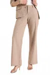 Nic + Zoe Linen Cotton Eliot Wide Leg Pant In Brown Mix In Neutral