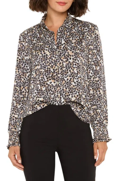 NIC + ZOE NIC+ZOE LITTLE LEOPARD LONG SLEEVE TOP