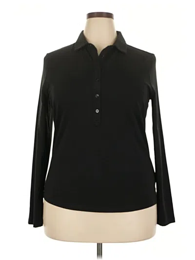 Pre-owned Nic + Zoe Long Sleeve Blouse In Black