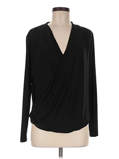 Pre-owned Nic + Zoe Long Sleeve Blouse In Black