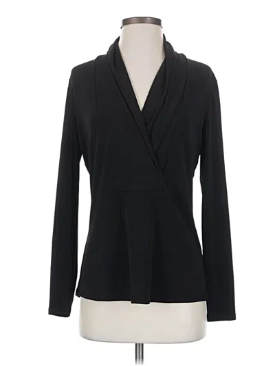 Pre-owned Nic + Zoe Long Sleeve Blouse In Black