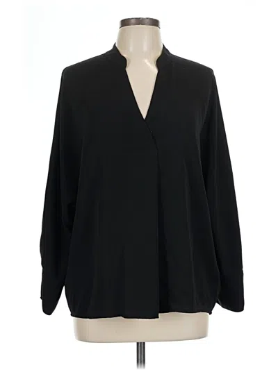 Pre-owned Nic + Zoe Long Sleeve Blouse In Black