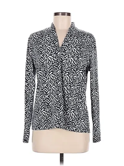 Pre-owned Nic + Zoe Long Sleeve Blouse In Black
