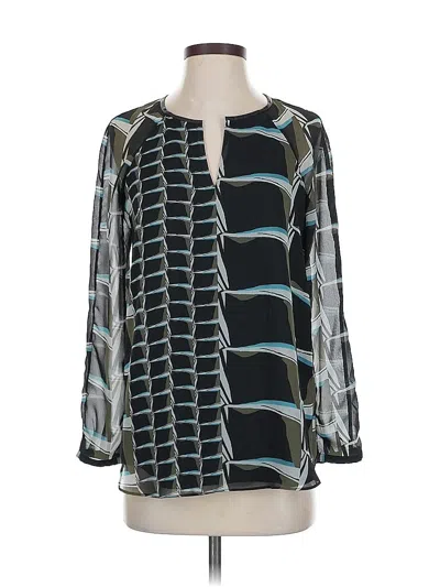 Pre-owned Nic + Zoe Long Sleeve Blouse In Blue