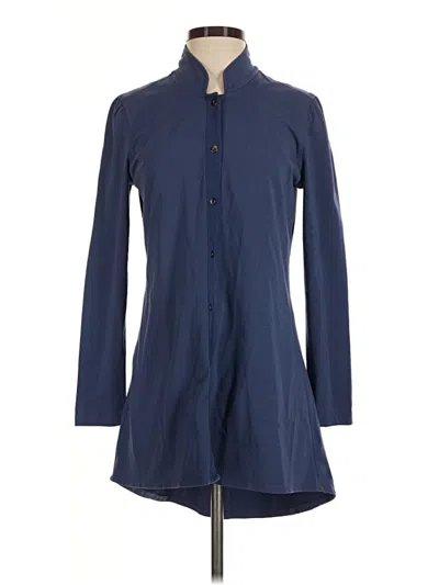 Pre-owned Nic + Zoe Long Sleeve Blouse In Blue