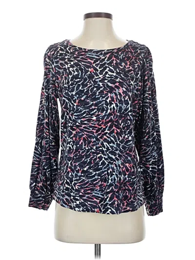 Pre-owned Nic + Zoe Long Sleeve Blouse In Blue