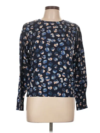Pre-owned Nic + Zoe Long Sleeve Blouse In Blue