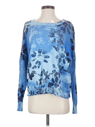 Pre-owned Nic + Zoe Long Sleeve Blouse In Blue