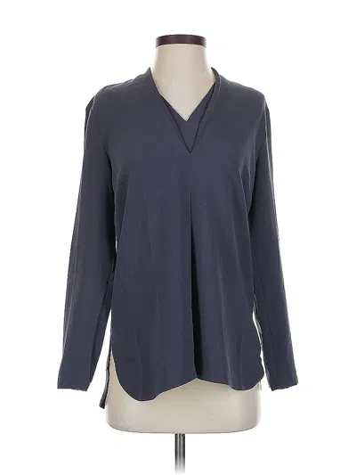Pre-owned Nic + Zoe Long Sleeve Blouse In Gray
