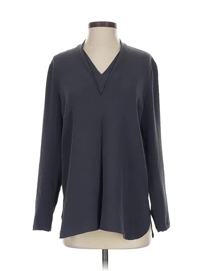 Pre-owned Nic + Zoe Long Sleeve Blouse In Gray