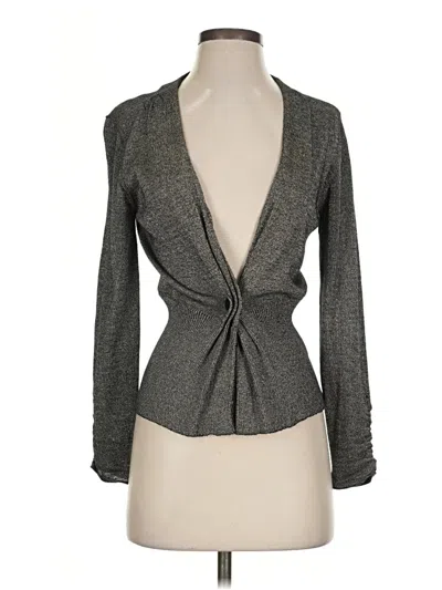 Pre-owned Nic + Zoe Long Sleeve Blouse In Gray