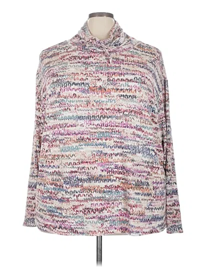 Pre-owned Nic + Zoe Long Sleeve Blouse In Pink