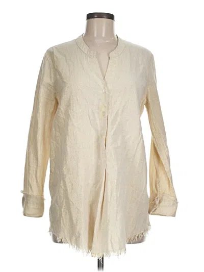 Pre-owned Nic + Zoe Long Sleeve Blouse In White