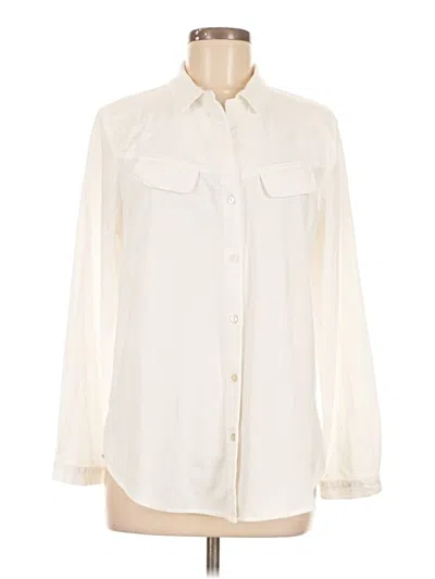Pre-owned Nic + Zoe Long Sleeve Blouse In White