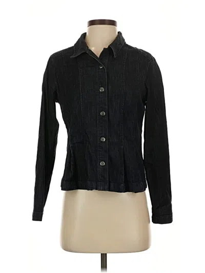Pre-owned Nic + Zoe Long Sleeve Button Down Shirt In Black