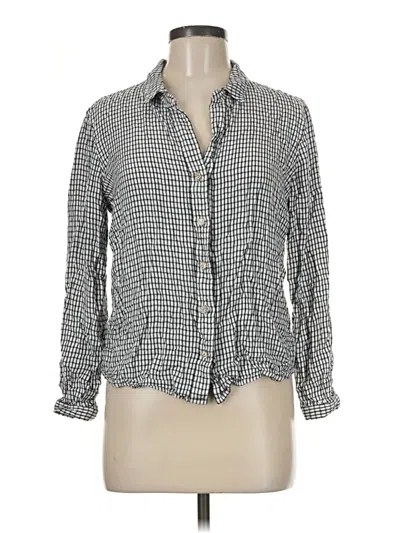 Pre-owned Nic + Zoe Long Sleeve Button Down Shirt In Gray