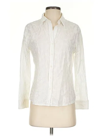 Pre-owned Nic + Zoe Long Sleeve Button Down Shirt In Ivory
