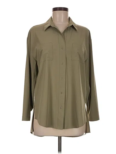 Pre-owned Nic + Zoe Long Sleeve Button Down Shirt In Tan