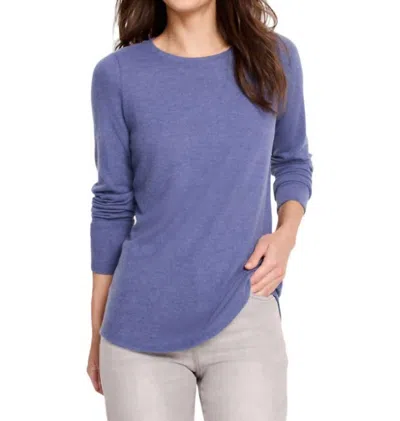 Nic + Zoe Long Sleeve Shirttail Tee In Cornflower In Blue