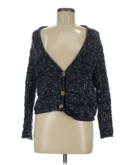 Pre-owned Nic + Zoe Long Sleeve Top Black Plunge Neckline Tops