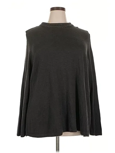 Nic + Zoe Long Sleeve Top Black Turtleneck Tops