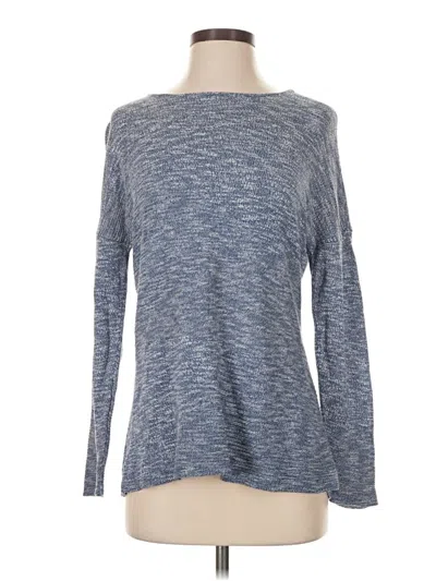Pre-owned Nic + Zoe Long Sleeve Top Blue Boatneck Tops