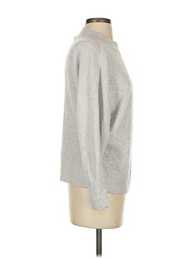 Pre-owned Nic + Zoe Long Sleeve Top Gray Crew Neck Tops