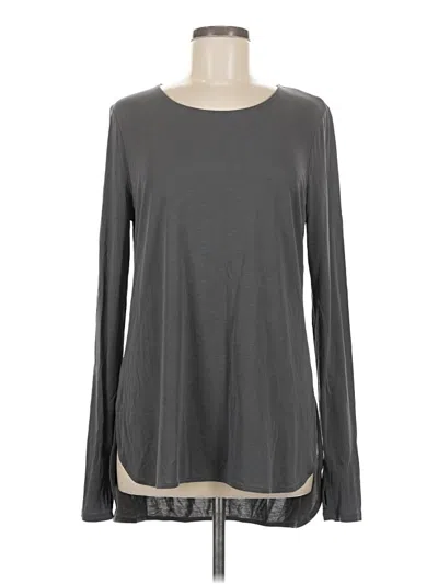 Pre-owned Nic + Zoe Long Sleeve Top Gray Crew Neck Tops