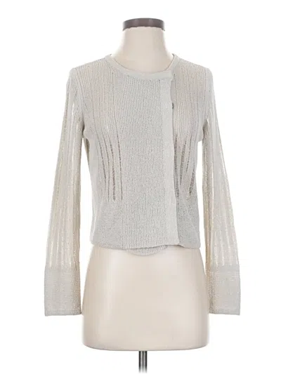 Pre-owned Nic + Zoe Long Sleeve T-shirt In Silver