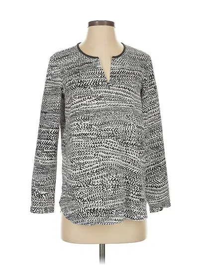 Pre-owned Nic + Zoe Long Sleeve T-shirt In Silver