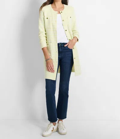 Nic + Zoe Long Sleeve Tunic-length Jacket In Green Mix