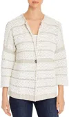 Nic + Zoe Loop Up Cardigan In Pale Sisal In White