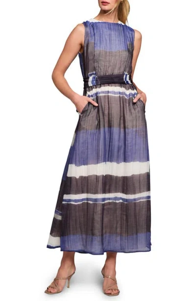 Nic + Zoe Stripe Luna Dress In Blue Multi