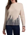 Nic + Zoe Nic+zoe Luxe Cashmere Flame Stitch Sweater In Neutral Multi